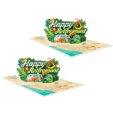 Elegant 3D Foldable Beach Greeting Card Unique 3D-2 sets