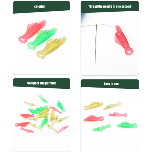 100 Pcs Sewing Machine Needle Threader Fish-Mixed color large 1