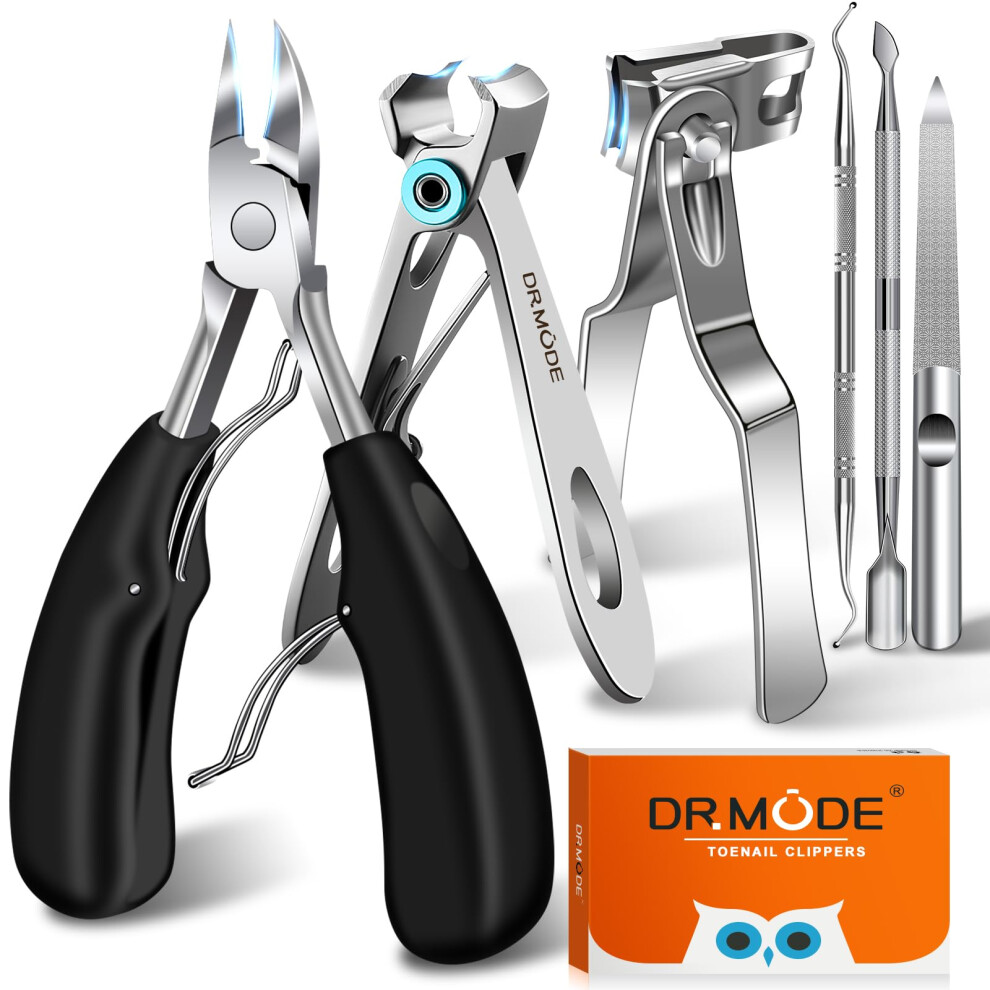 Drmode Toenail Clippers For Thick Nails For Senior - Professional Large Toe Nails Clippers With Wide Jaw Opening,Long Handle Sharp Heavy Duty Nail Clipper