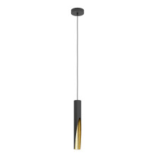 EGLO LED Pendant light Barbotto, ceiling light fitting with indirect lighting, hanging lamp for dining and living room, metal in black and gold, GU10