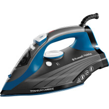 Russell Hobbs Iron [2600W, 160g steam shot, 55g/min continuous steam] Titanium Carbide (Titanium-infused ceramic soleplate, 330ml tank, self-cleaning,