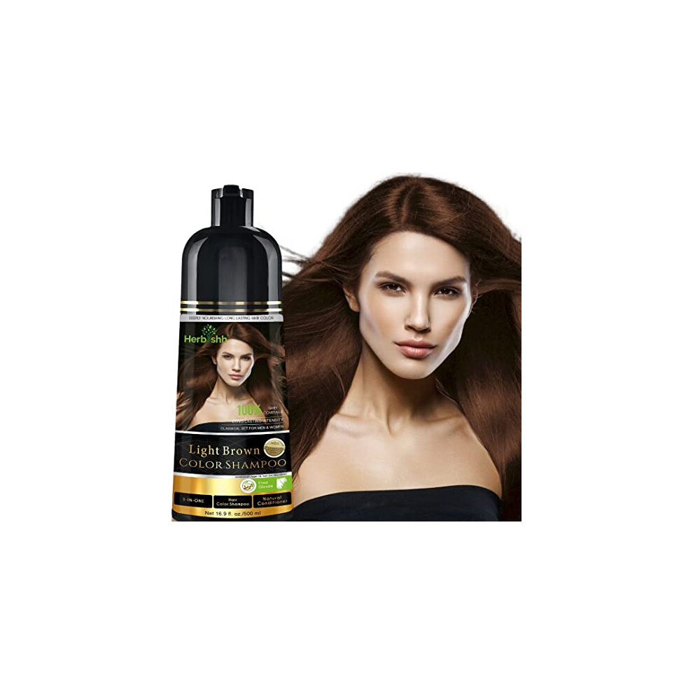 Herbishh Gray Hair Color Shampoo For Hair?Hair Dye Shampoo?Colors Hair In Minutes?Long Lasting Colour?500 Ml?3-In-1 Hair Color?Ammonia-Free (Linen)