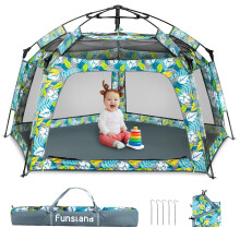 Funsland Kids Pop-up Playpen Tents - Boys Girls Play Tent Playhouse Indoor & Outdoor, Automatic Tent for 3 4 5 6 Years