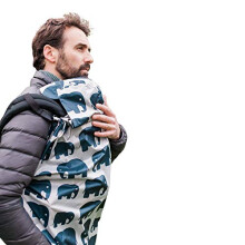 BundleBean - Babywearing Lightweight Raincover (Grey Elephant) - Waterproof & Windproof Baby Carrier, Includes Storage Bag, Silky-Soft Waterproof
