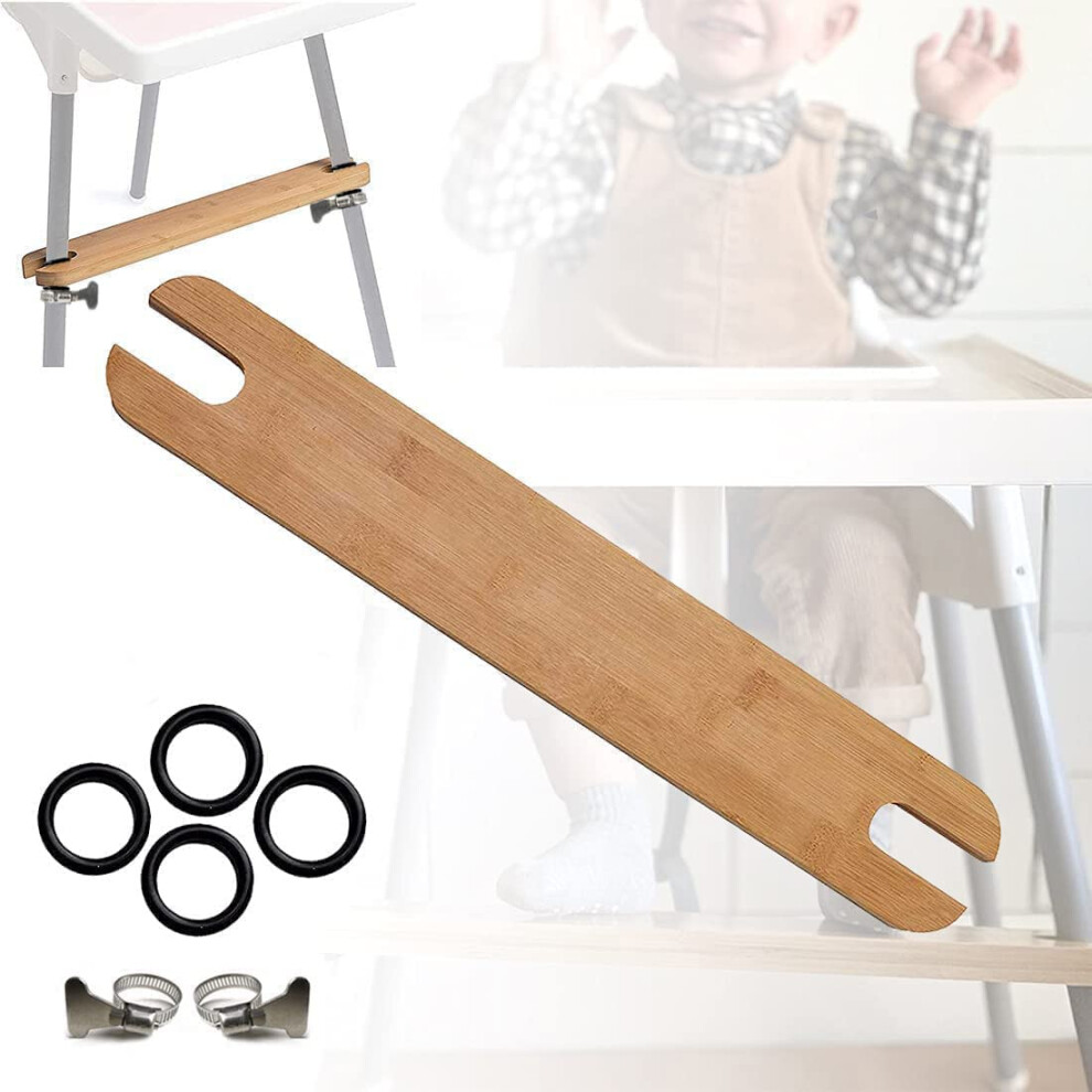 High Chair Footrest, Adjustable Height Natural Bamboo Baby Highchairs Pedal, Suitable For Ikea Antilop High Chair Footstool Tlbb