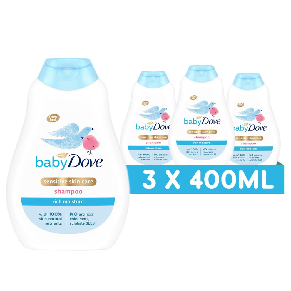 Baby Dove Rich Moisture Shampoo - Soothing & Gentle For Newborns & Infants, Tear-Free With Mild Fragrance, Perfect For Sensitive & Dry Scalp, Skin
