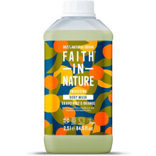 Faith In Nature Natural Grapefruit & Orange Body Wash, Energising Shower Gel, Vegan & Cruelty Free, No SLS or Parabens, 2.5L Refill