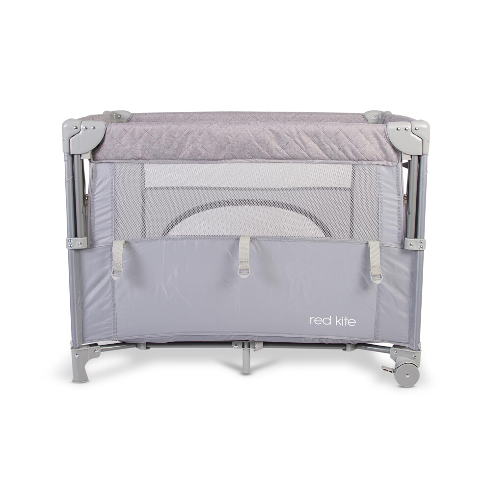 Kite Dreamer Bedside Crib, Soft Red/Grey