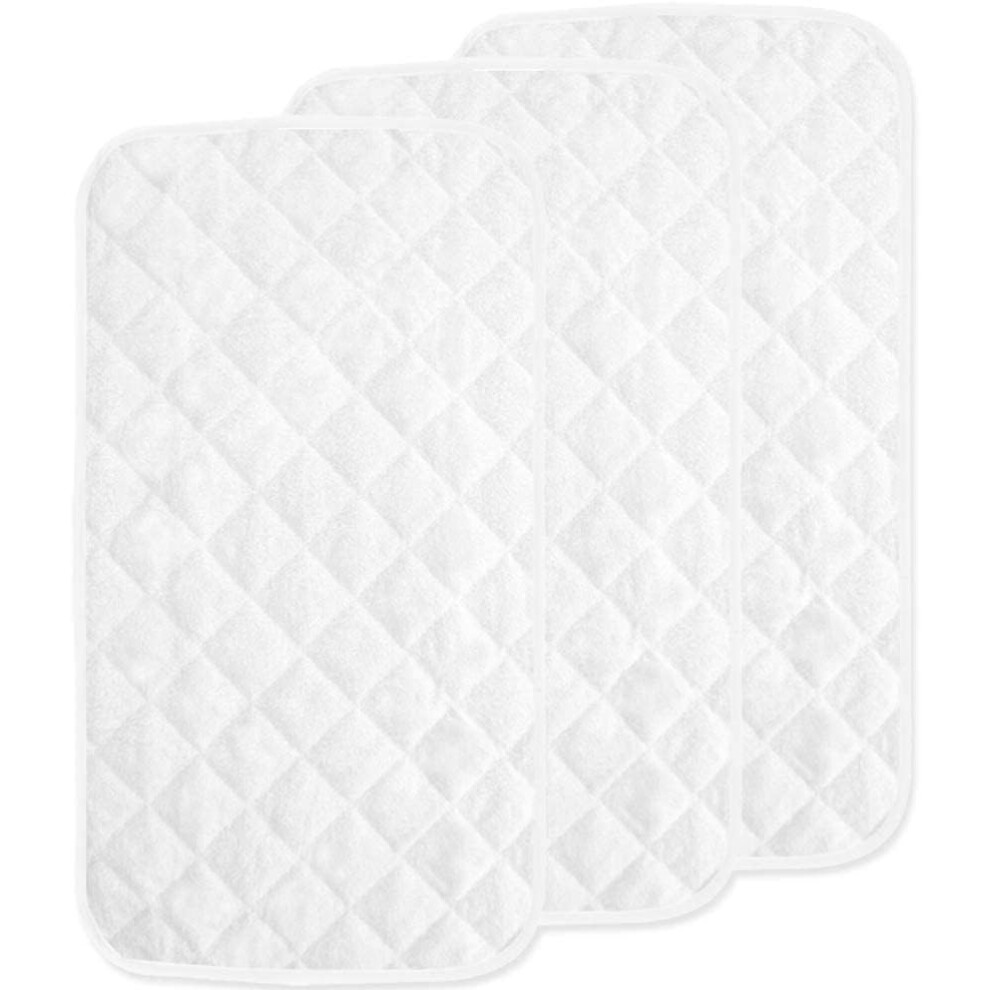Waterproof Changing Mat Liners Quilted, Pack Of 3, Baby Skin Friendly Bamboo Terry, Diaper Changing Liners, Larger In 28" X 15 Springspirit
