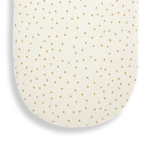 The Little Green Sheep Moses Basket Fitted Sheet, Organic Linen & Cotton Blend Sheet fits Most Moses Baskets 30x70cm to 35x75cm, Linen with Rice Print