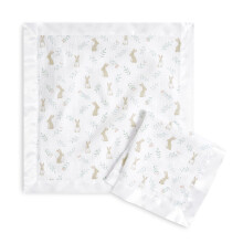 aden + anais blushing bunnies Security Blanket - Pack of 2 | Square Soft & Breathable 100% Cotton Muslin with Satin Trim Throw | Unisex Shower Gift
