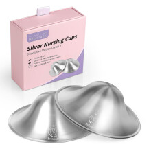 Boboduck 925 Pure Silver Nipple Shields, Original Silver Cups for Breastfeeding, Breast Shields for Nursing Newborns, Essentials Nipple Guards and