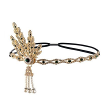 Vintage pannebånd med flapper fra 1920-tallet, elegant justerbart pannebånd med strass, perfekt for klassisk design og retro-motefester