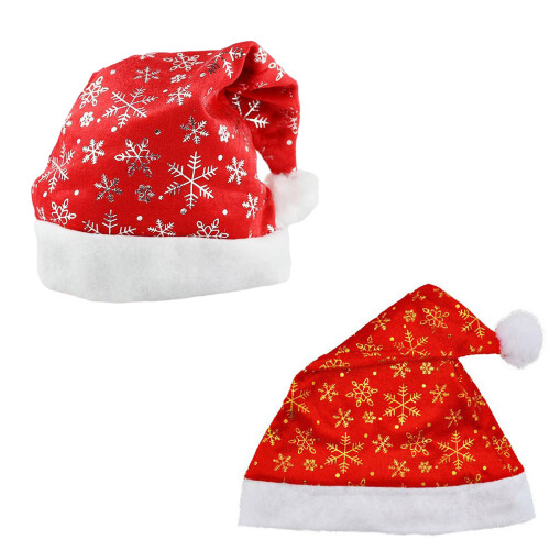 Weihnachtsmütze mit vergoldetem Schneeflockenmuster für-Silber 1