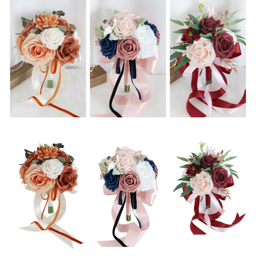 Hochzeit künstliche Pfingstrose Rose-schmutziges Orange 2