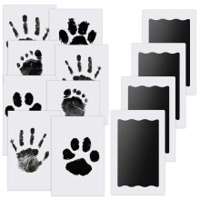 Nabance Inkless Hand & Footprint Kit, 4 Baby Inkless Print Pads, 8 Imprint Cards, Dog Paw Print Kit, Baby Imprint Kits Safe Non-Toxic, Pet Paw Stamp