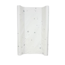 BabyDam Luxury SuperMax Anti-Roll, Wedge Baby Changing Mat - Easy to Clean - 70 x 45cm Star Grey/White