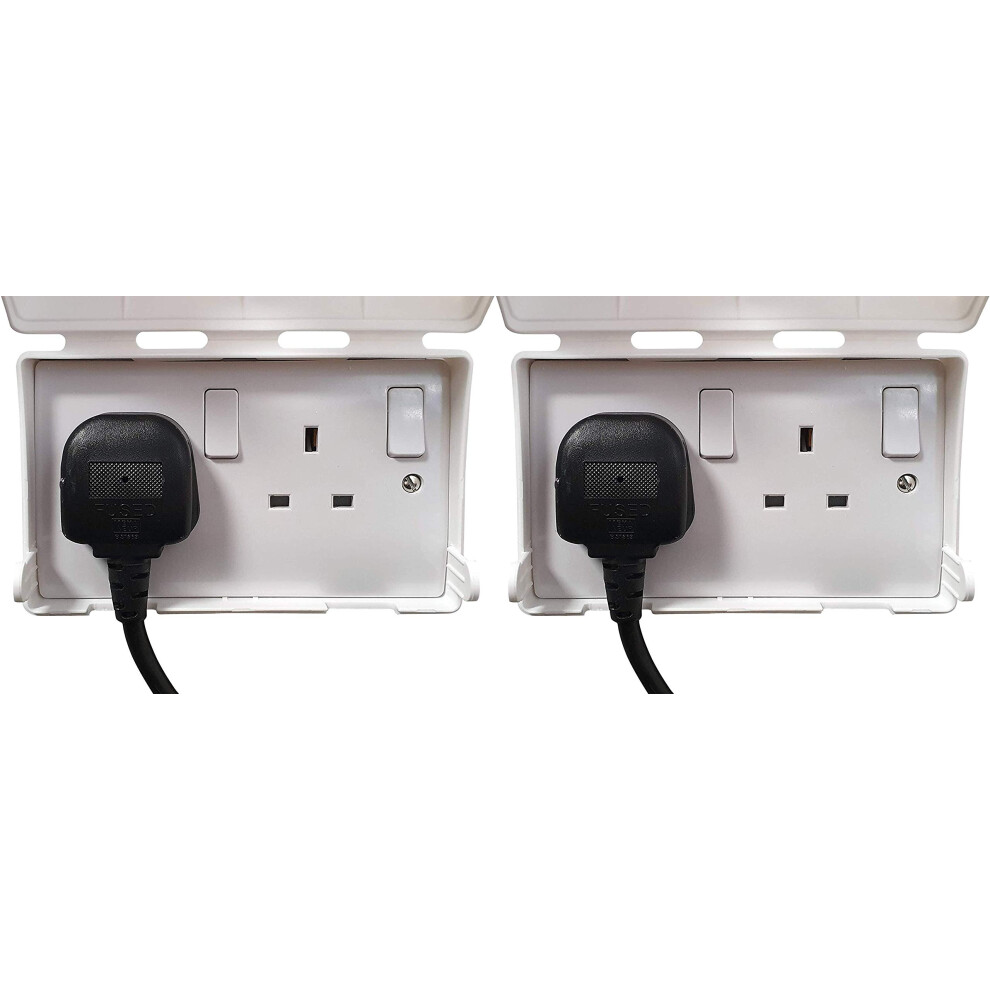 Babysecurity Electric Plug Socket Cover (2 Pack, Double) Prevents Tampering Accidents, Ideal For Home, School And Nurseries - White Uk 3 Pin Plug