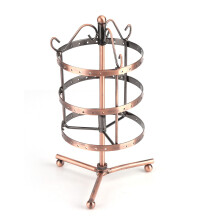 Elegante soporte para joyas, soporte de metal para joyas con mesa giratoria de 360 grados, base estable y resistente para organizador de pendientes,