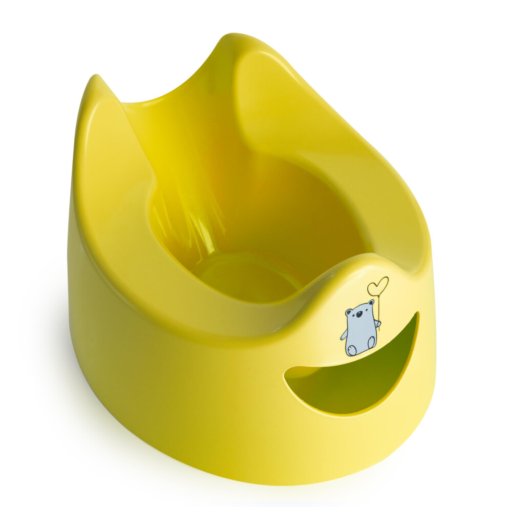 Easy Pour Potty - Bright | Portable Potty Training Toilet Seat For Toddlers | Hygienic, Easy To Clean, And Travel-Friendly Yellow Toddler Essentials