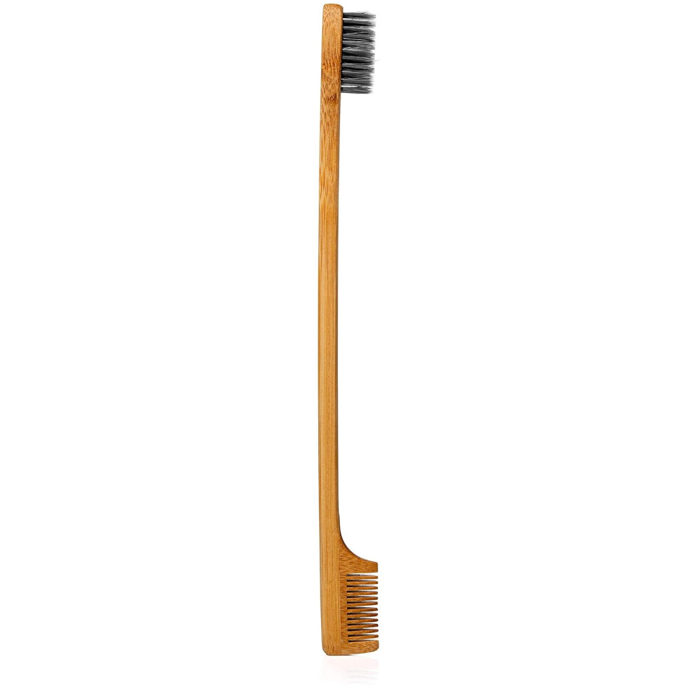 Professional Hair Styling Kit, Boar Bristle Brush and Pear Wood Comb for Men, Complete with a Velvet Travel Pouch for Convenient Storage