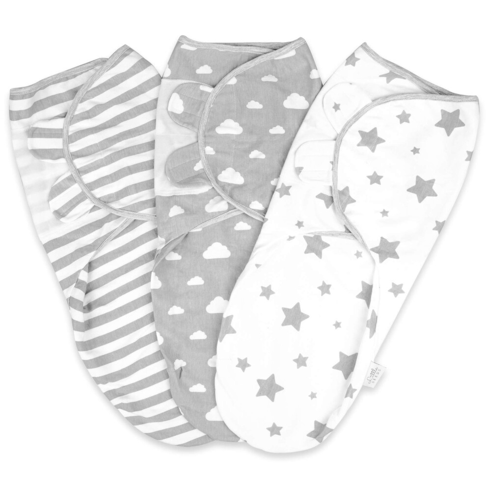 Little Seeds Swaddle Blanket 0-3 Months, 3-Pack Organic Cotton Baby Swaddles ? Soft & Snug Newborn Swaddles For Infant Boys & Girls, Hip-Healthy