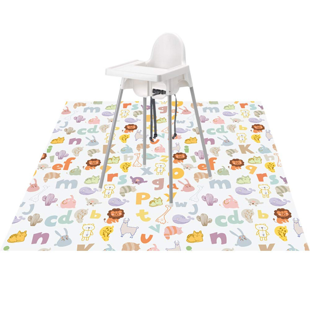 51? Splat Mat For Under High Chair/Arts/Crafts, Washable Spill Mat Waterproof Anti-Slip Floor Splash Mat, Portable Play Mat And Table Cloth Womumon