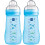 MAM MAM Easy Active Bottles | 2 Pack (2 x 270ml) | Medium Flow MAM Teats Size 2 | Baby Accessories | Blue (Various Designs) 1