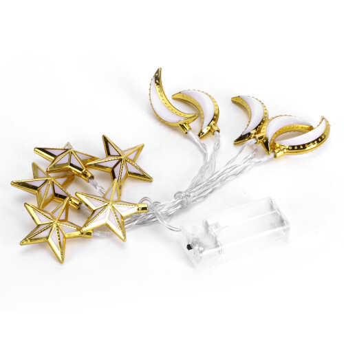 Φώτα LED Moon Star με μπαταρία, διακόσμηση Ramadan String, φώτα Eid Mubarak Fairy, ανθεκτικός φωτισμός