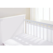 AirflowBaby, Essential 2mm Breathable Mesh Liner For Cots with 120x60cm or 140x70cm Mattress, White, 35cm Tall Style Covers 2 Sides, Non-Padded Single