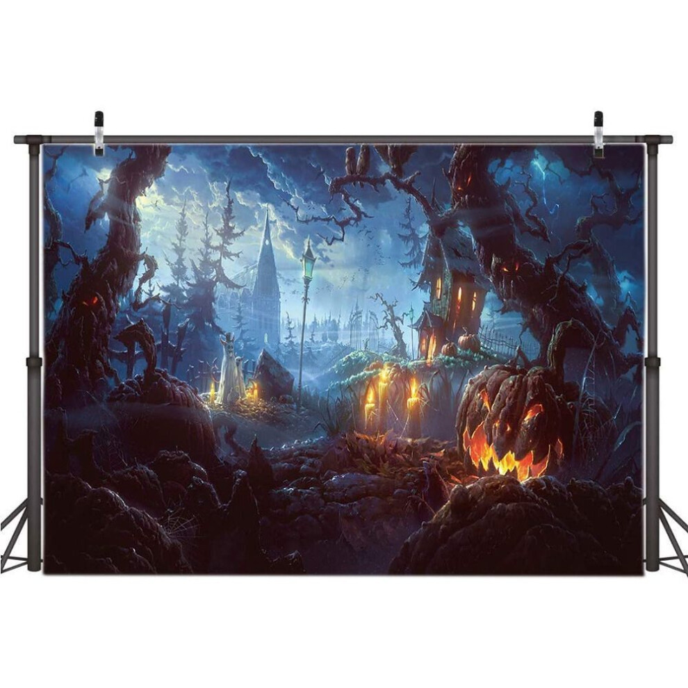 Halloween Photo Background, High Definition Vibrant Colors Thin Vinyl Durable Lightweight Non-Reflective Foldable Home Decoration 2.1 X 1.5M (W X H) 9198585266674