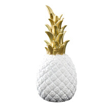 Sculpture d'ananas moderne et épurée, statue d'ananas dorée au design nordique et à la finition brillante, décoration pour salon ou bureau, bleu