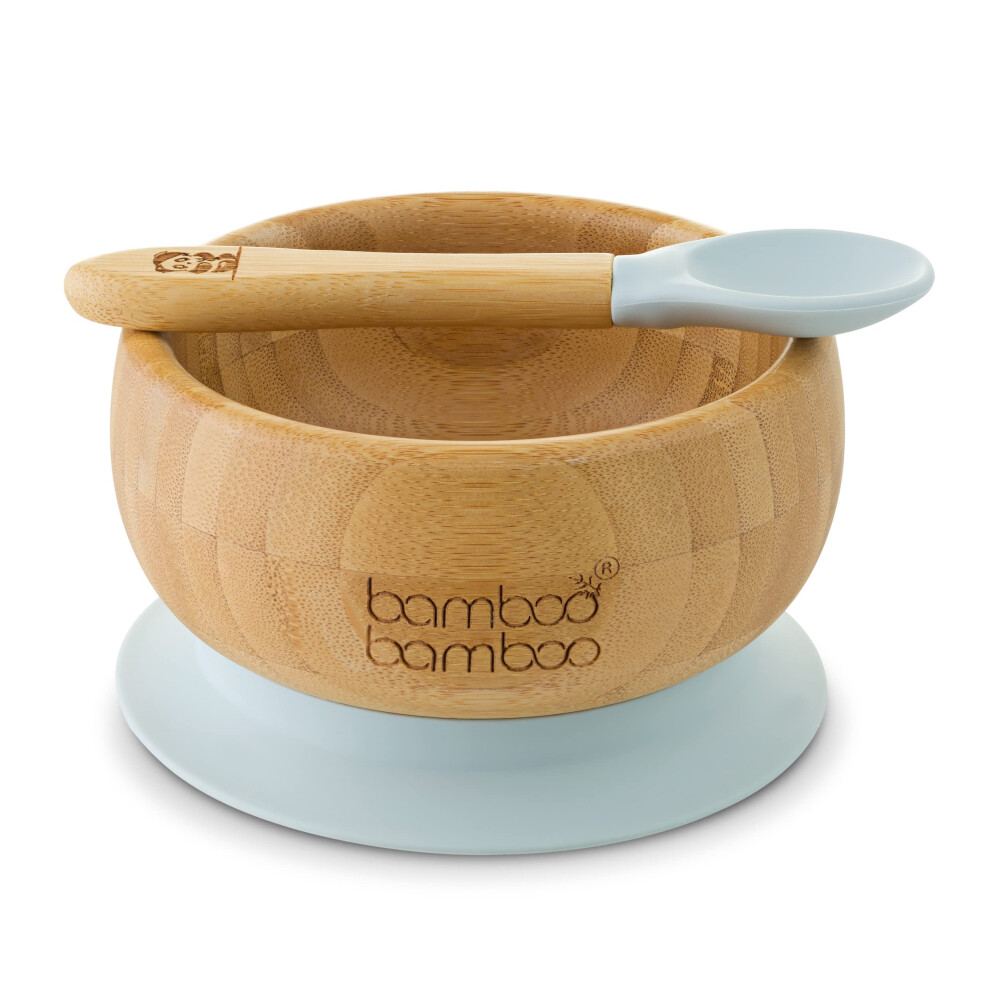Baby Bowl And Spoon Set, Baby Bowls For Weaning, Baby Suction Bowl With Silicone Suction Ring, Toddler Bowls With Baby Spoon, Weaning Bamboo Bamboo