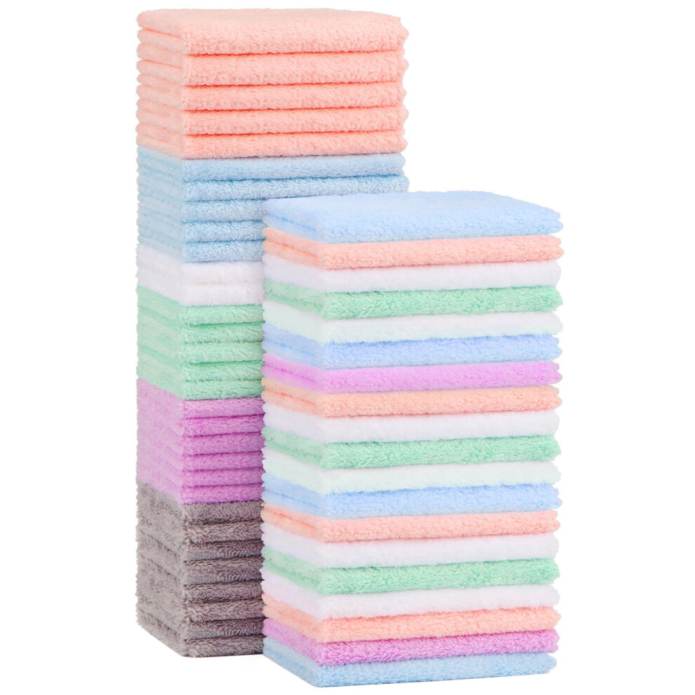 Baby Washcloths 50-Pack, Microfibre Fleece Baby Face Towels, Soft And Absorbent Wash Flannels For Newborns And Infants, Gentle On Coral Orighty