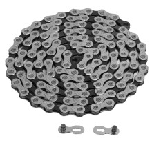 Chaîne de vélo 6, 7 ou 8 vitesses, 116 maillons, en acier allié, avec lubrification interne et guide-chaîne angulaire, compatible avec les vélos