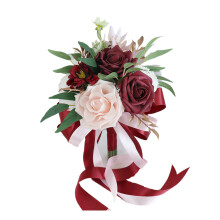 Künstliche Pfingstrosen-Rosen-Blumenstrauß-Zubehör für-Burgund
