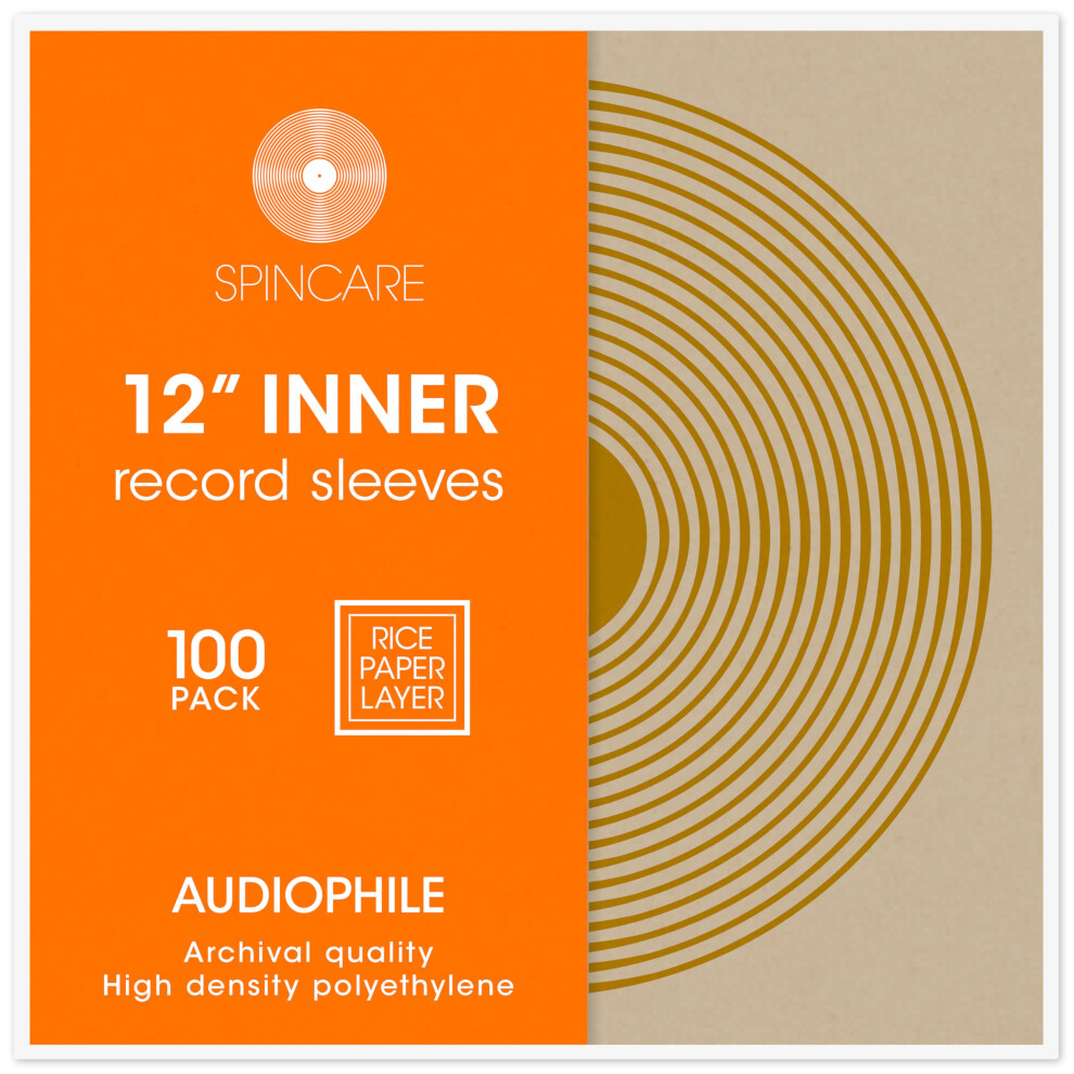 100X 12 Inch Anti Static Inner Vinyl Record Sleeves | Audiophile Poly Lined Plastic Protective Album Lp Sleeve | Replaces Paper Sleeves & Fits Inside 8000002718776