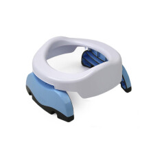 Potette Plus 2-in-1 Compact Universal Potty and Toilet Training Seat | Award-Winning Potty Training Essential for Toddlers | White/Blue