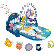 derimkcoa Baby Play Mat Baby Gym,Funny Play Piano Tummy Time Baby Activity Mat with 5 Infant Sensory Baby Toys, Music and Lights Boy & Girl Gifts for
