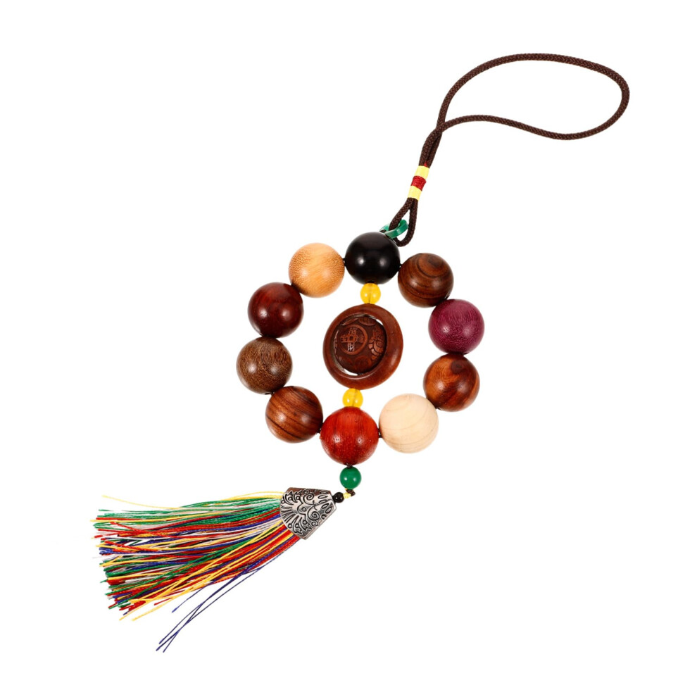 Car Rosary With Sandalwood Beads Rearview Mirror Pendant For Elegant Interior Decor 9119770984098