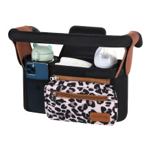 Stroller Organizer Momcozy Pram Bag Organiser Multifunctional Baby Pram Buggy Storage Bag with Detachable Pocket, Mobile Phone Pocket, 2 Cup Holders &