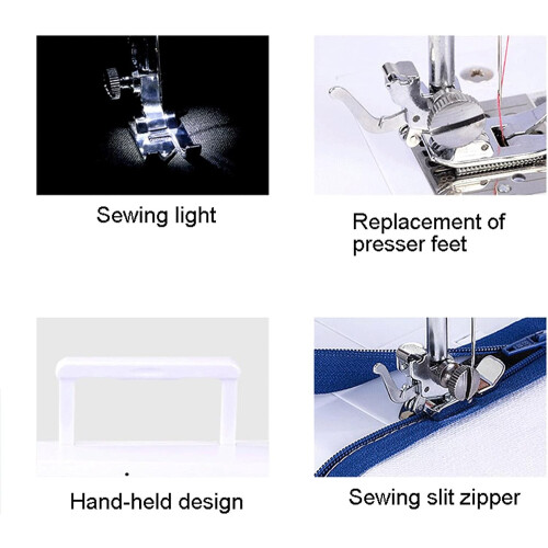 Sewing Machine 16 Stitches 2 Speeds Portable Overlock With Reverse Function For Household Crafting And Mending 2