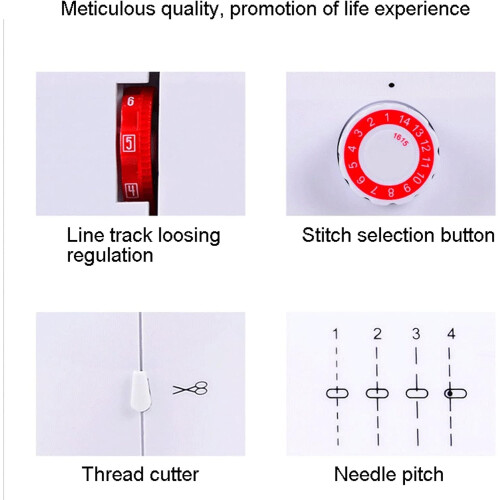 Sewing Machine 16 Stitches 2 Speeds Portable Overlock With Reverse Function For Household Crafting And Mending 1