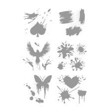 6 Pcs Ink Dots Stencils Heart Templates-The fragrance of ink