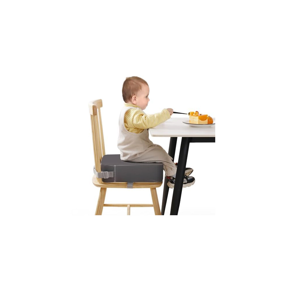 Toddler Booster Seat For Dining Chair, 10Cm Pu Washable Baby Booster Seat For Dining Table, Table Booster Seat For Toddler With 2 Adjustable Totidyh