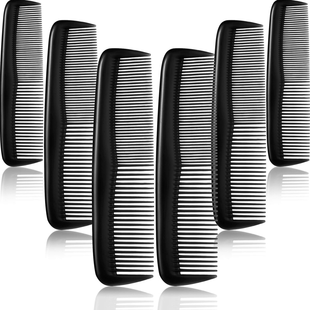 Hair Combs 12 Piece Set Pocket Sized Plastic FineTooth Dressing Comb Black For Women And Men