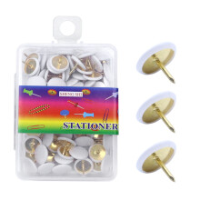 200Pcs Metal Thumbtacks Nickel Plated Push Pin for Cork-White