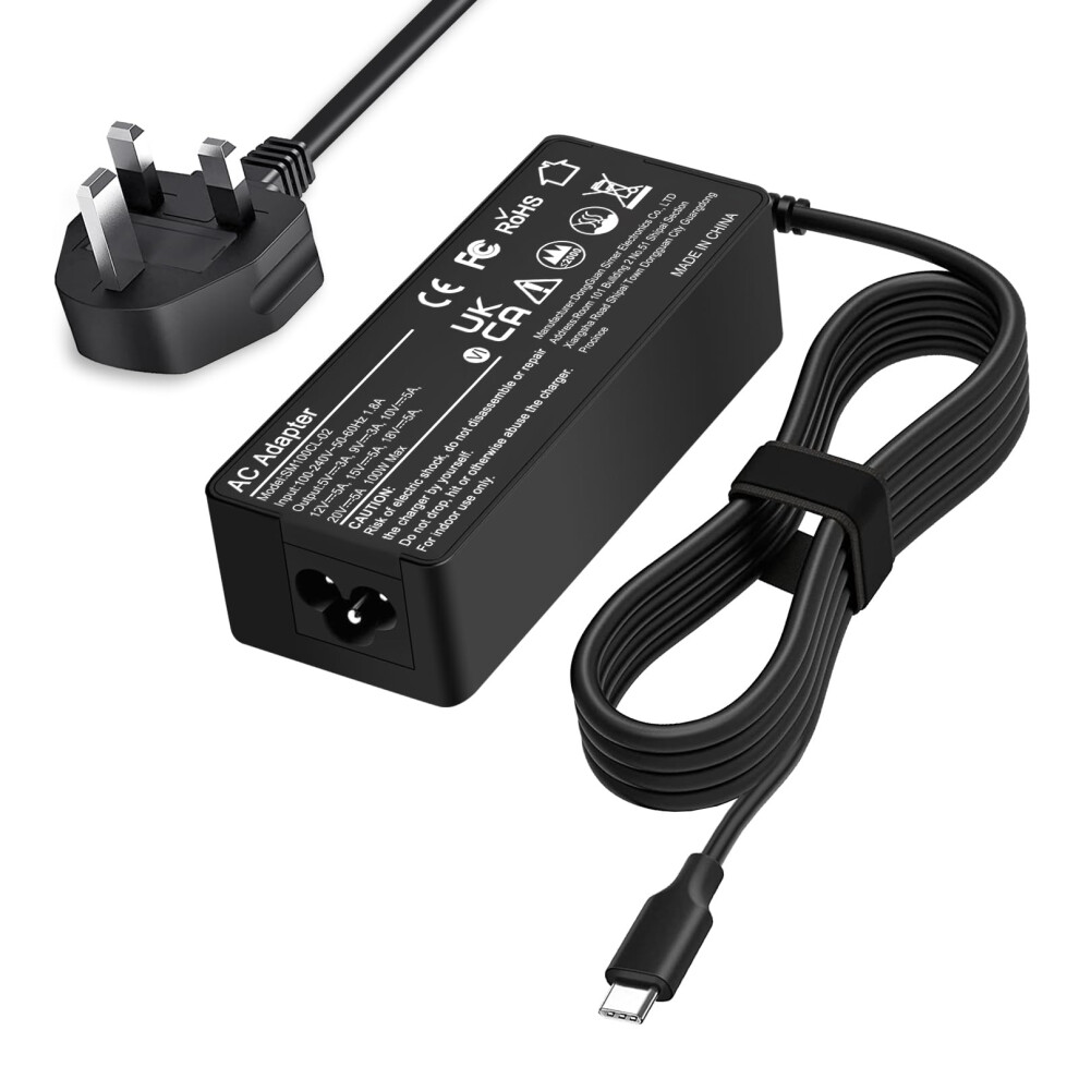 100W Usb C Laptop Charger Power Adapter, Charging For Lenovo Thinkpad, Dell Xps, Acer Chromebook, Asus Chromebook And All Device With Usb C Port 8000002720410