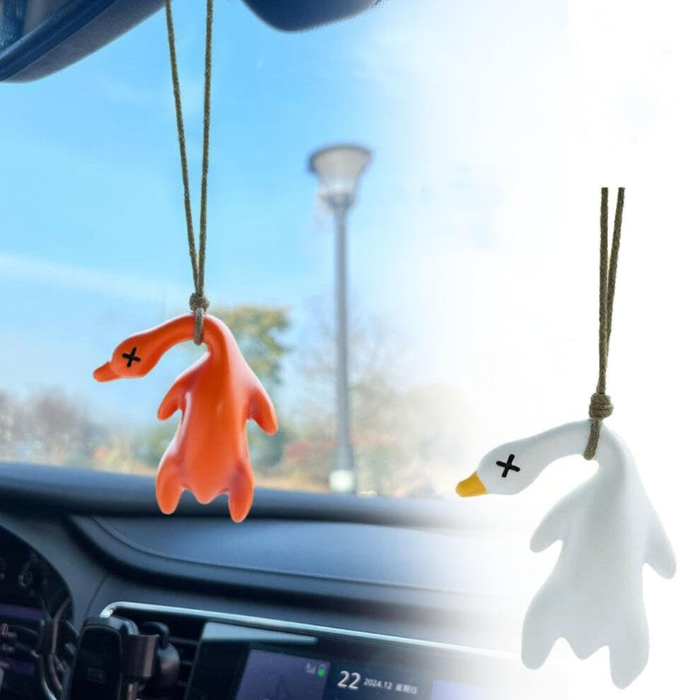 Colorchanging Cute Roast Duck Car Mirror Pendant, Funny Swing Hanging Ornament For Interior Decor 9365049288200