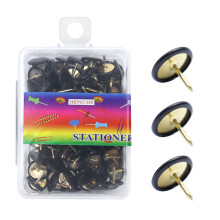 200Pcs Metal Thumbtacks Nickel Plated Push Pin Notice-Black